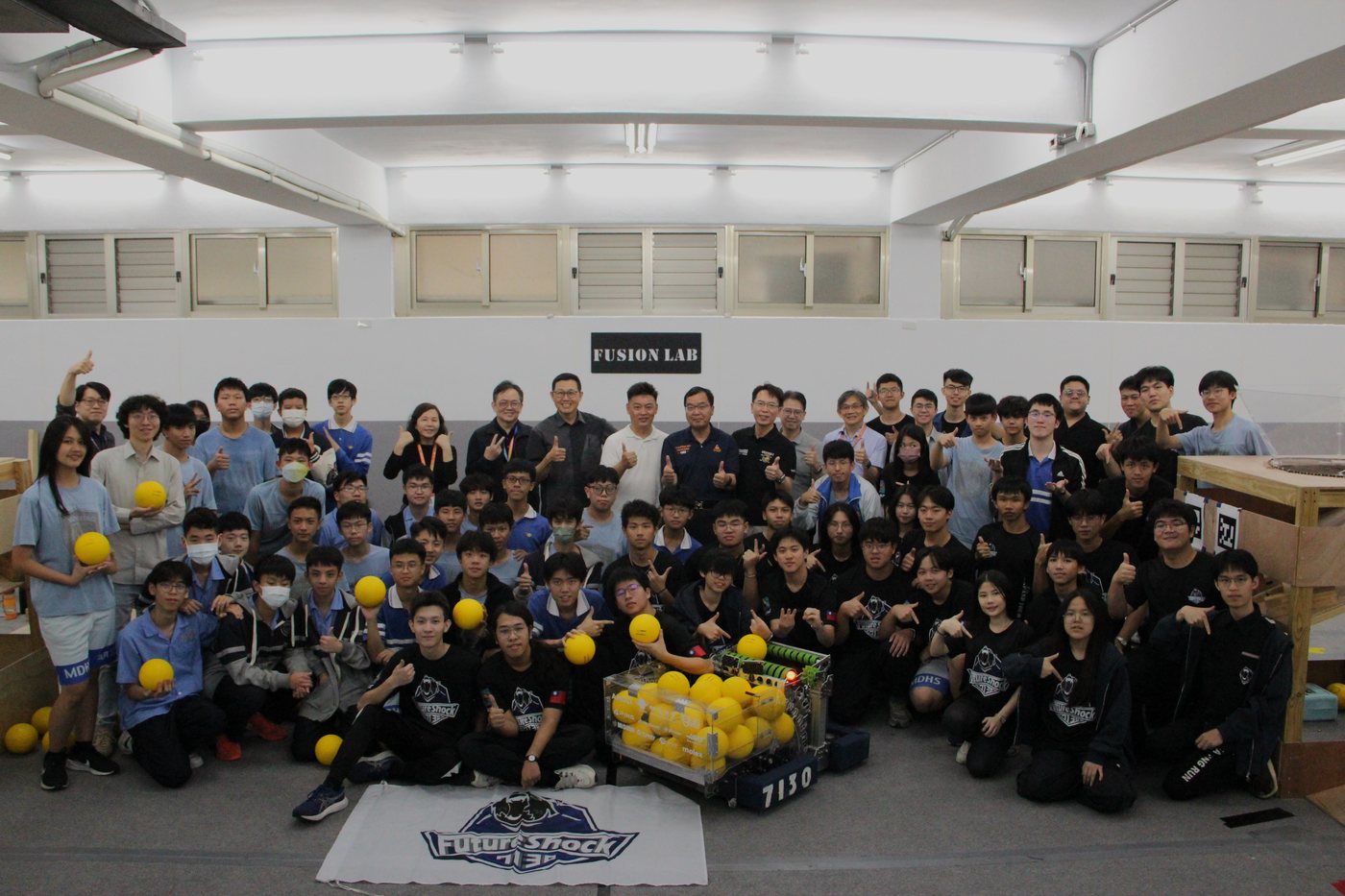 The 2026 team with the robot